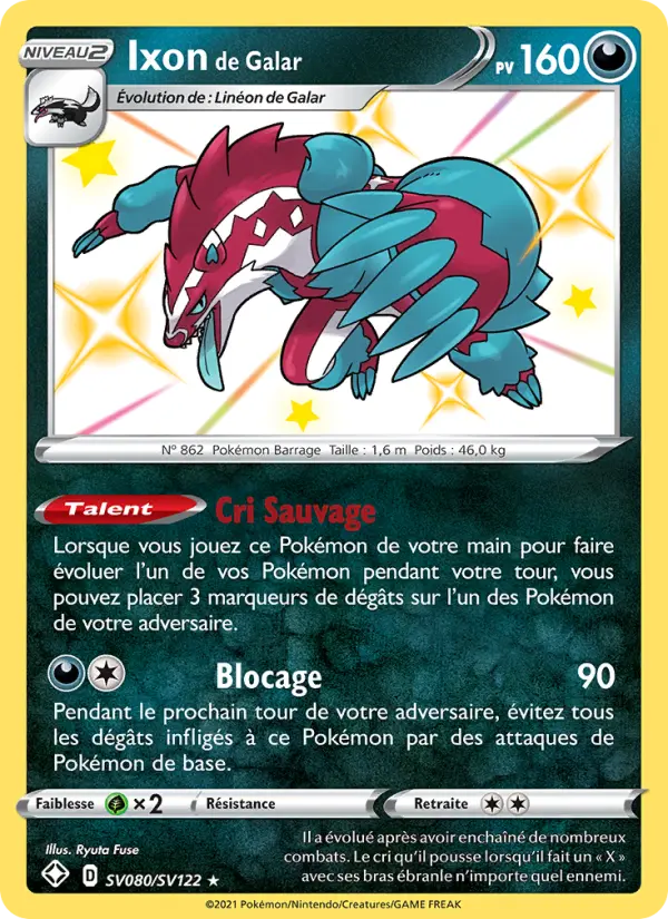 Scan HD carte Pokémon Ixon de Galar SV080/72 — Destinées Radieuses