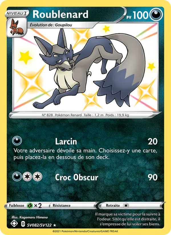 Scan HD carte Pokémon Roublenard SV082/72 — Destinées Radieuses
