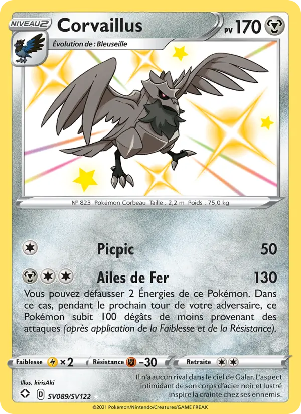 Scan HD carte Pokémon Corvaillus SV089/72 — Destinées Radieuses