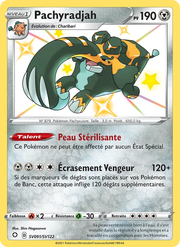 Scan HD carte Pokémon Pachyradjah SV091/72 — Destinées Radieuses