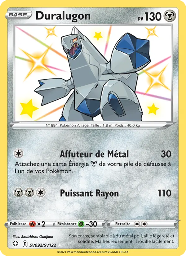 Scan HD carte Pokémon Duralugon SV092/72 — Destinées Radieuses