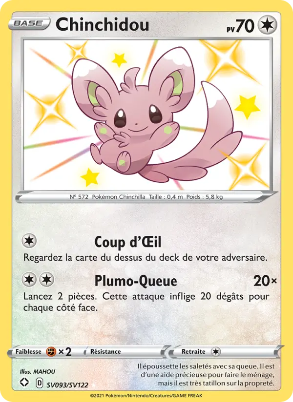 Scan HD carte Pokémon Chinchidou SV093/72 — Destinées Radieuses