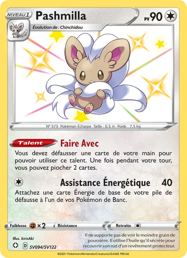 Scan HD carte Pokémon Pashmilla SV094/72 — Destinées Radieuses
