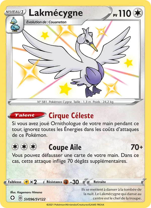 Scan HD carte Pokémon Lakmécygne SV096/72 — Destinées Radieuses
