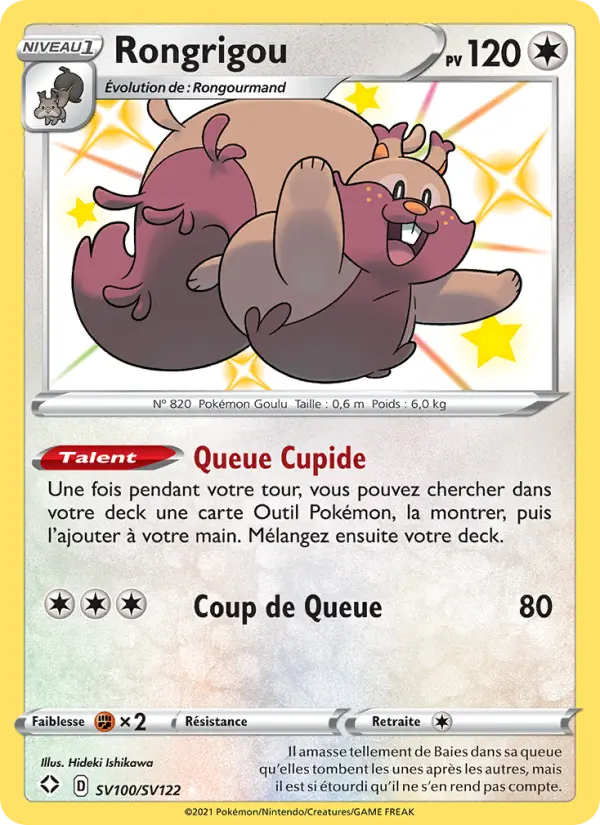 Scan HD carte Pokémon Rongrigou SV100/72 — Destinées Radieuses