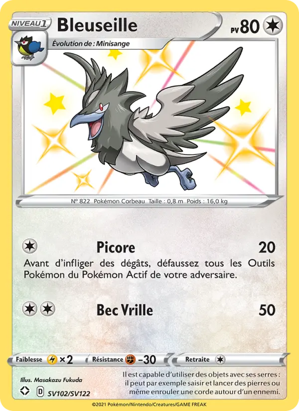 Scan HD carte Pokémon Bleuseille SV102/72 — Destinées Radieuses