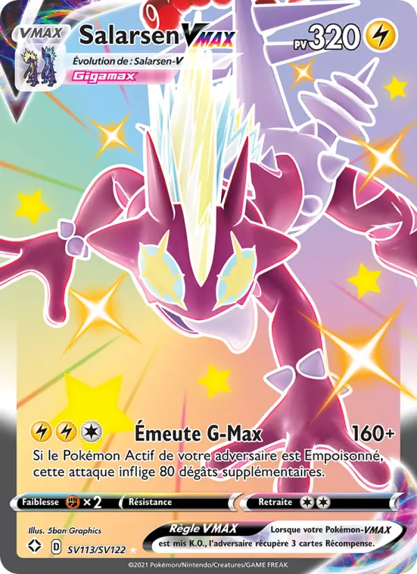 Scan HD carte Pokémon Salarsen VMAX SV113/72 — Destinées Radieuses