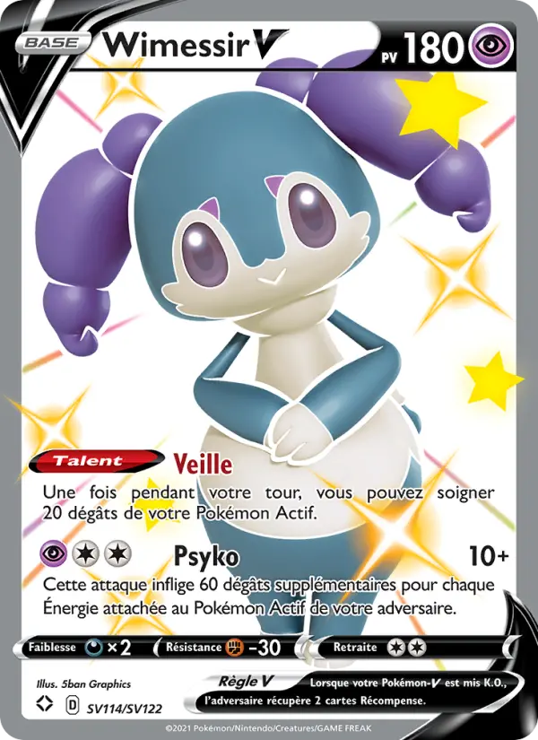 Scan HD carte Pokémon Wimessir V SV114/72 — Destinées Radieuses