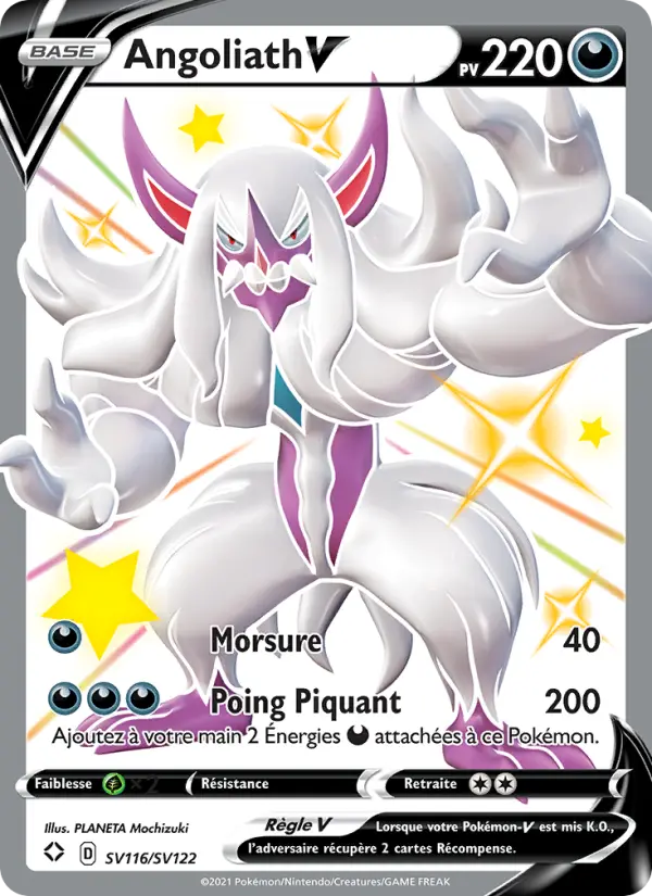 Scan HD carte Pokémon Angoliath V SV116/72 — Destinées Radieuses
