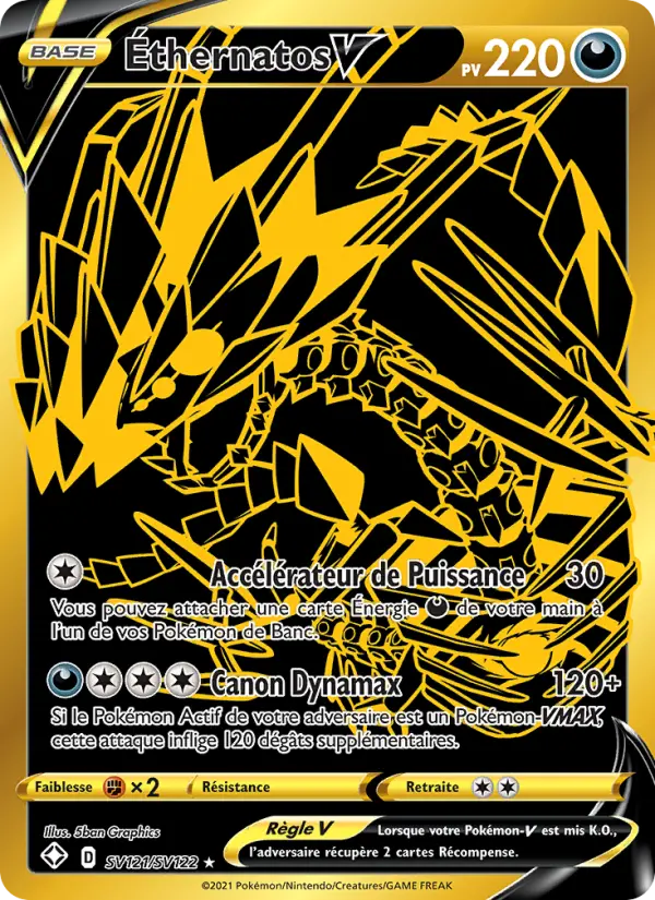 Scan HD carte Pokémon Éthernatos V SV121/72 — Destinées Radieuses