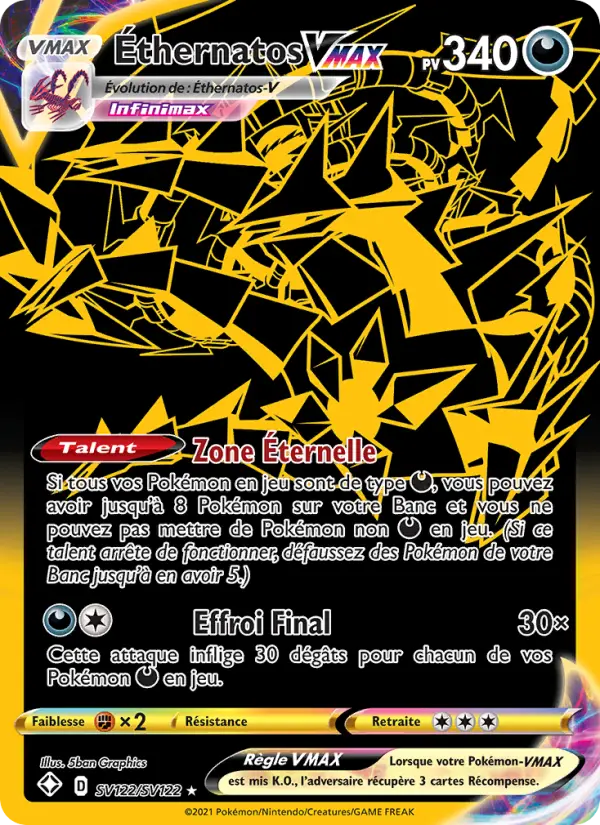 Scan HD carte Pokémon Éthernatos VMAX SV122/72 — Destinées Radieuses