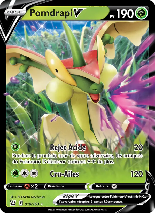 Scan HD carte Pokémon Pomdrapi V 18/163 — Styles de combat