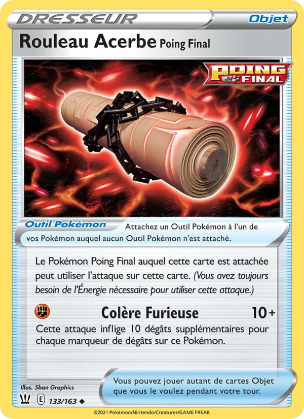 Scan HD carte Pokémon Rouleau Acerbe Poing Final 133/163 — Styles de combat