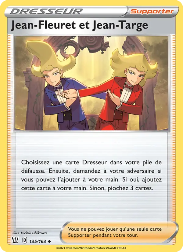 Scan HD carte Pokémon Jean-Fleuret et Jean-Targe 135/163 — Styles de combat