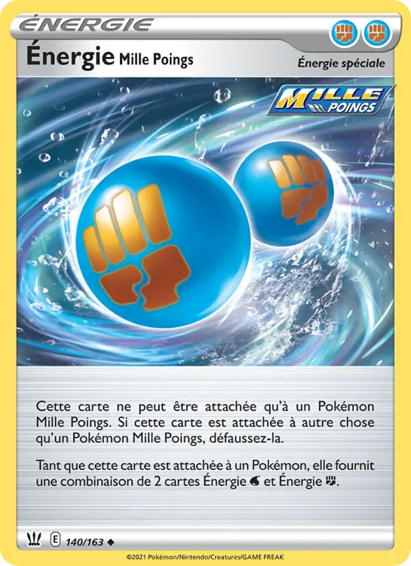 Scan HD carte Pokémon Énergie Mille Poings 140/163 — Styles de combat