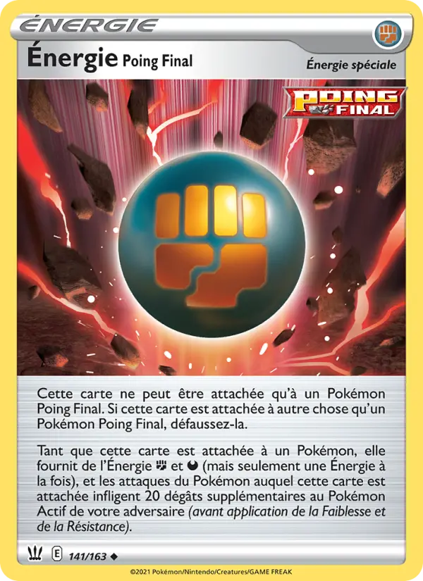 Scan HD carte Pokémon Énergie Poing Final 141/163 — Styles de combat