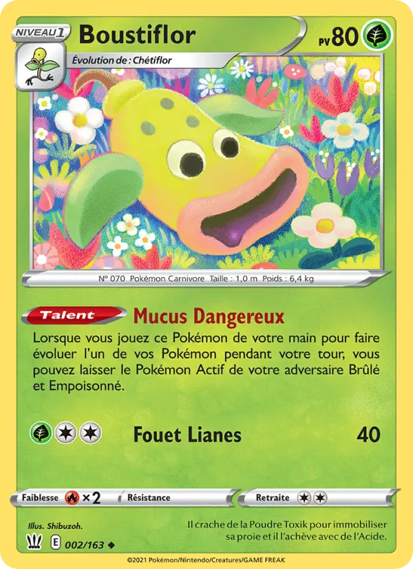 Scan HD carte Pokémon Boustiflor 2/163 — Styles de combat