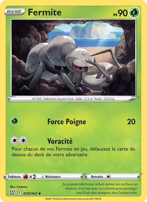 Scan HD carte Pokémon Fermite 10/163 — Styles de combat