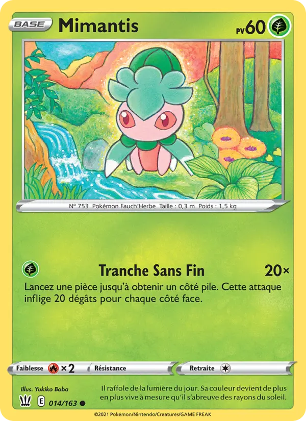 Scan HD carte Pokémon Mimantis 14/163 — Styles de combat