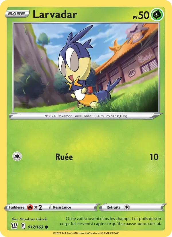 Scan HD carte Pokémon Larvadar 17/163 — Styles de combat