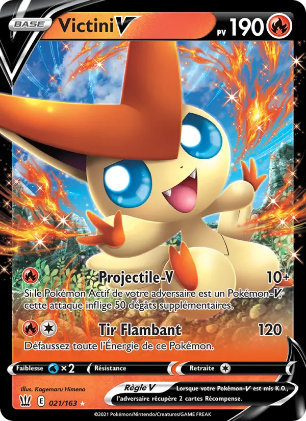 Scan HD carte Pokémon Victini V 21/163 — Styles de combat