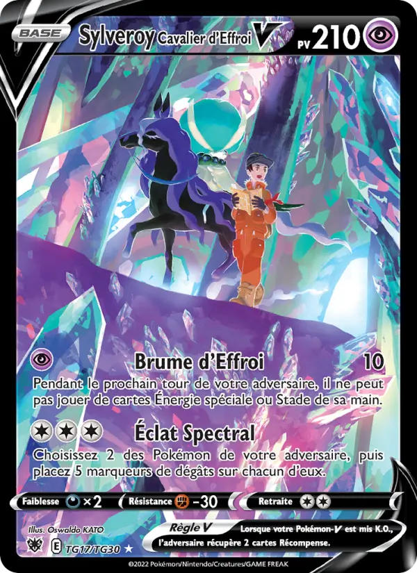 Scan HD carte Pokémon Sylveroy Cavalier d'Effroi V TG17/189 — Astres Radieux