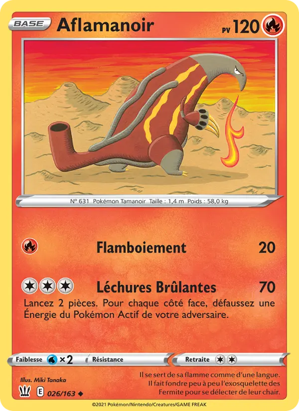 Scan HD carte Pokémon Aflamanoir 26/163 — Styles de combat