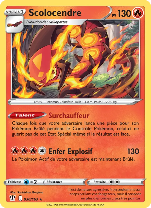 Scan HD carte Pokémon Scolocendre 30/163 — Styles de combat
