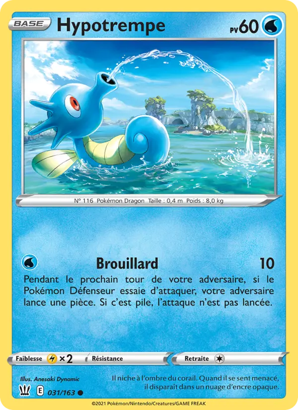 Scan HD carte Pokémon Hypotrempe 31/163 — Styles de combat