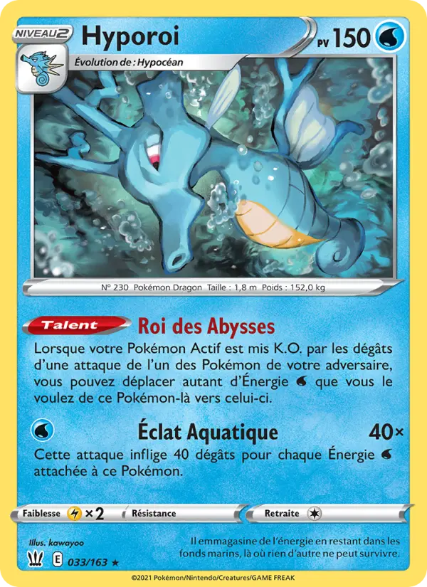 Scan HD carte Pokémon Hyporoi 33/163 — Styles de combat