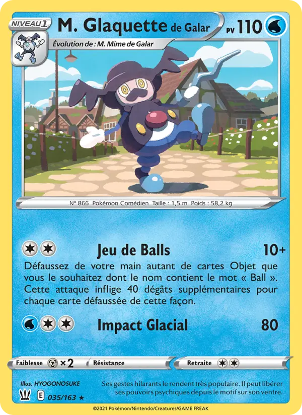 Scan HD carte Pokémon M. Glaquette de Galar 35/163 — Styles de combat