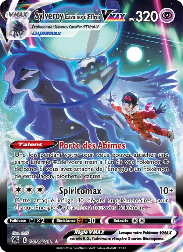 Scan HD carte Pokémon Sylveroy Cavalier d'Effroi VMAX TG18/189 — Astres Radieux