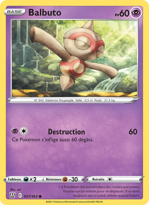 Scan HD carte Pokémon Balbuto 57/163 — Styles de combat