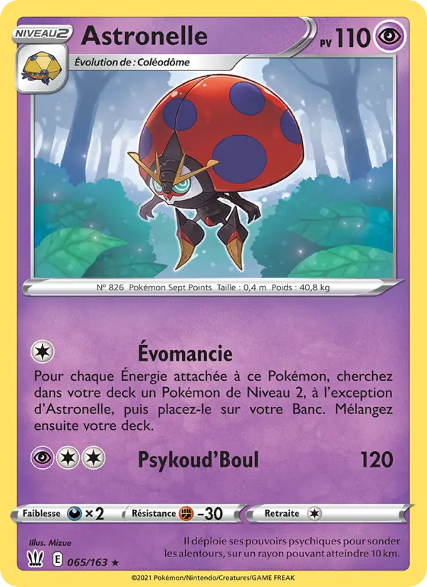 Scan HD carte Pokémon Astronelle 65/163 — Styles de combat