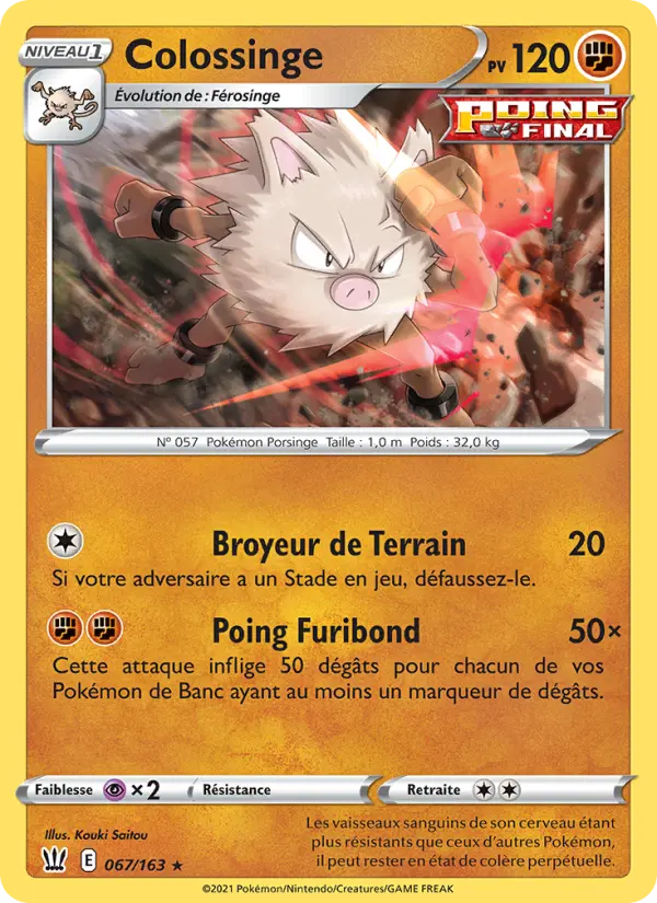 Scan HD carte Pokémon Colossinge 67/163 — Styles de combat