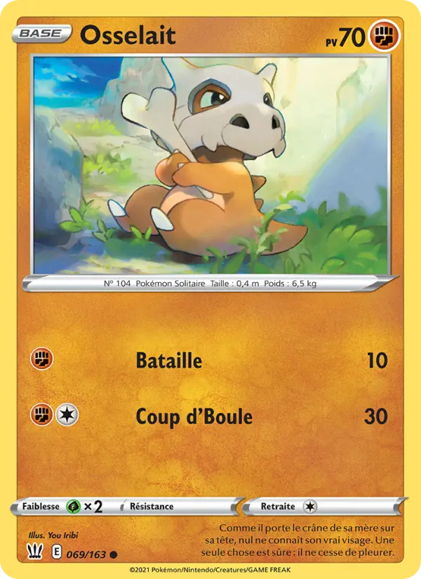 Scan HD carte Pokémon Osselait 69/163 — Styles de combat