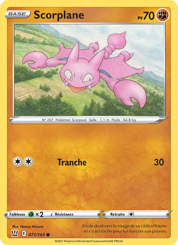Scan HD carte Pokémon Scorplane 71/163 — Styles de combat