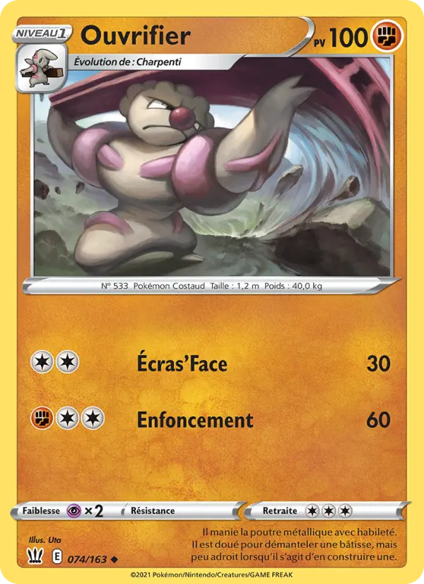 Scan HD carte Pokémon Ouvrifier 74/163 — Styles de combat