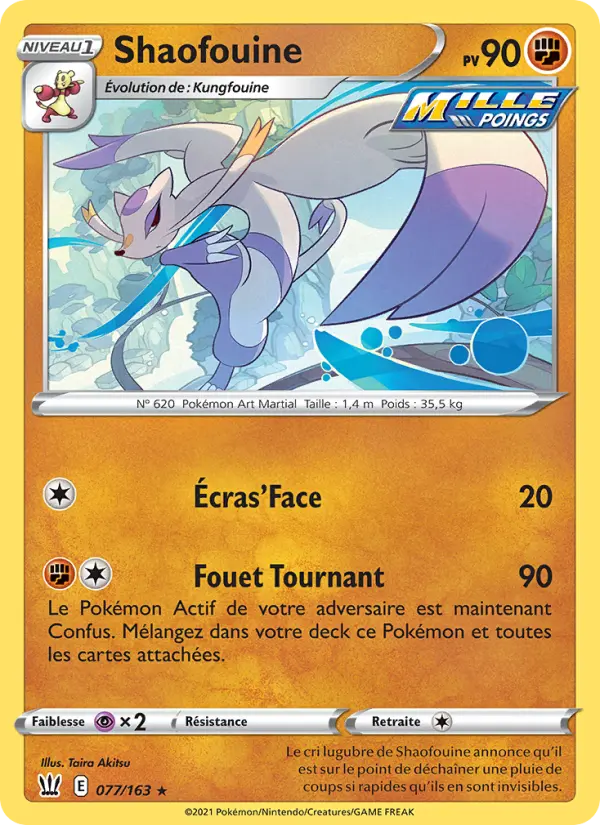 Scan HD carte Pokémon Shaofouine 77/163 — Styles de combat