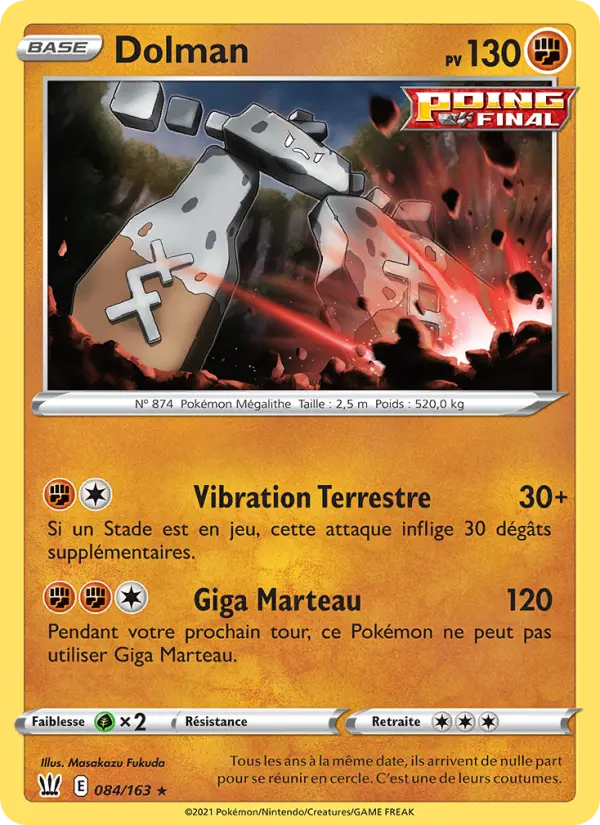 Scan HD carte Pokémon Dolman 84/163 — Styles de combat