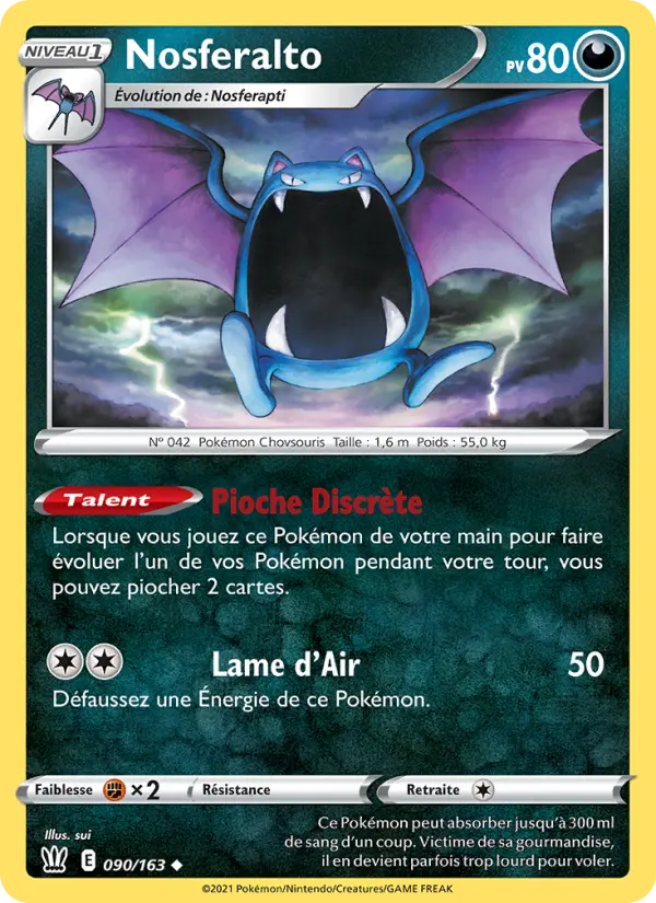 Scan HD carte Pokémon Nosferalto 90/163 — Styles de combat
