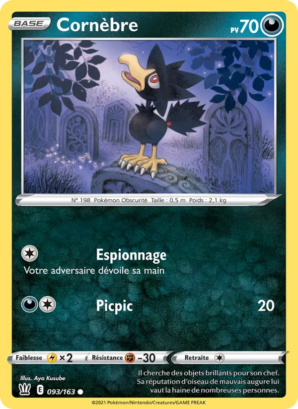 Scan HD carte Pokémon Cornèbre 93/163 — Styles de combat