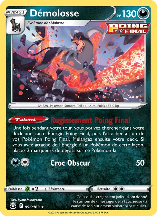 Scan HD carte Pokémon Démolosse 96/163 — Styles de combat