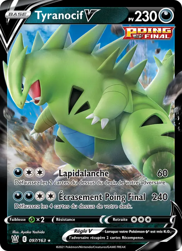 Scan HD carte Pokémon Tyranocif V 97/163 — Styles de combat