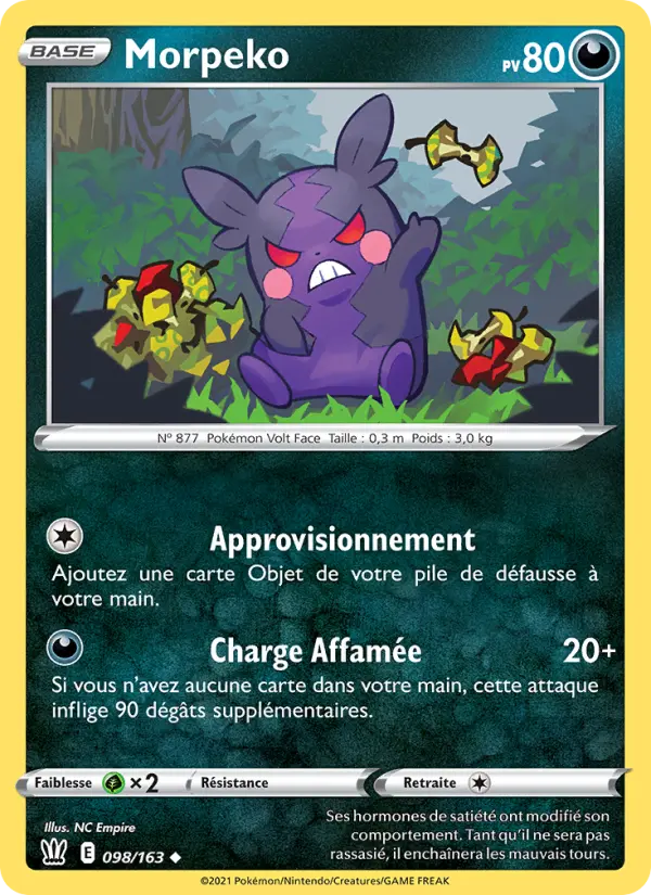 Scan HD carte Pokémon Morpeko 98/163 — Styles de combat