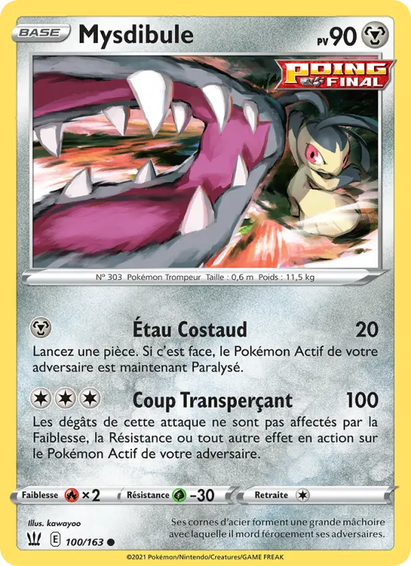 Scan HD carte Pokémon Mysdibule 100/163 — Styles de combat
