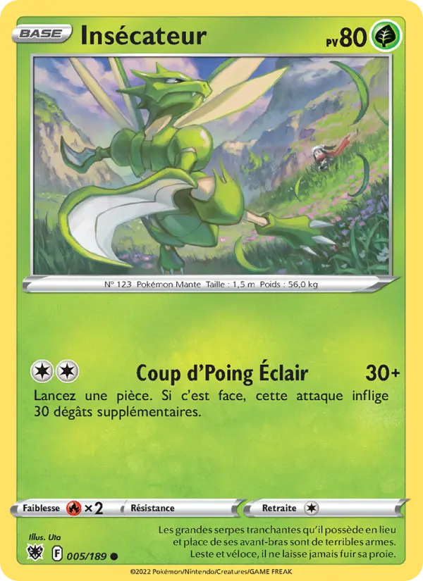 Scan HD carte Pokémon Insécateur 005/189 — Astres Radieux