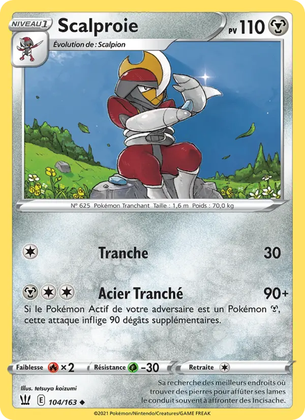 Scan HD carte Pokémon Scalproie 104/163 — Styles de combat