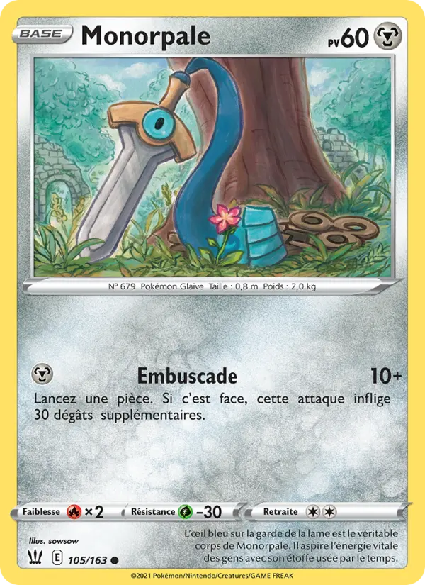 Scan HD carte Pokémon Monorpale 105/163 — Styles de combat