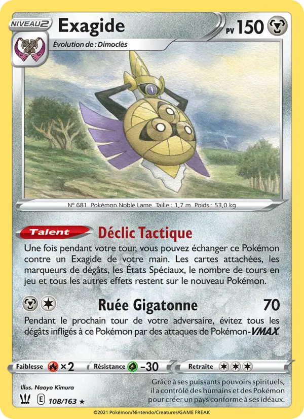 Scan HD carte Pokémon Exagide 108/163 — Styles de combat